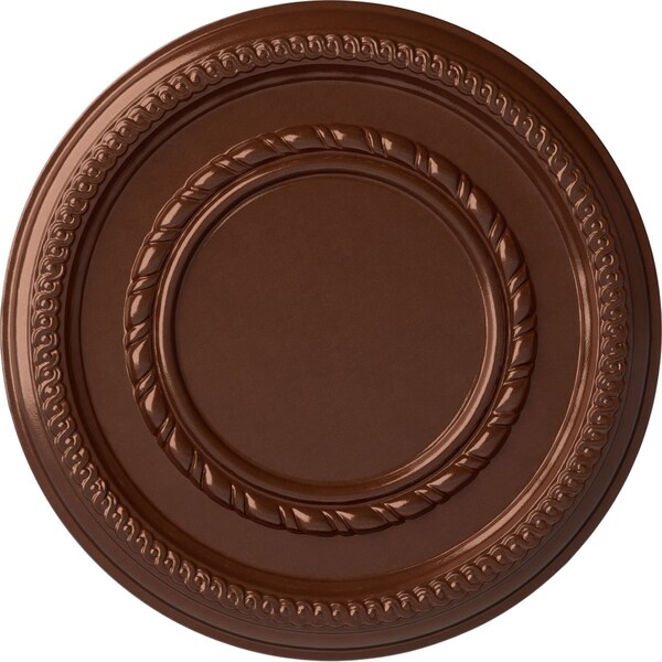 Ekena Millwork Federal Roped Small Ceiling Medallion (Fits Canopies up to 6"), 12 5/8"OD x 1 1/8"P, Copper Penny CM12FECPS - main